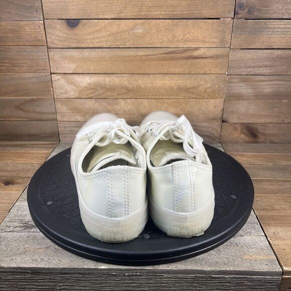 Converse Womens Sz 8 CTAS Low Top White Glow Synthetic Patent Sneakers 165605C - Picture 4 of 10